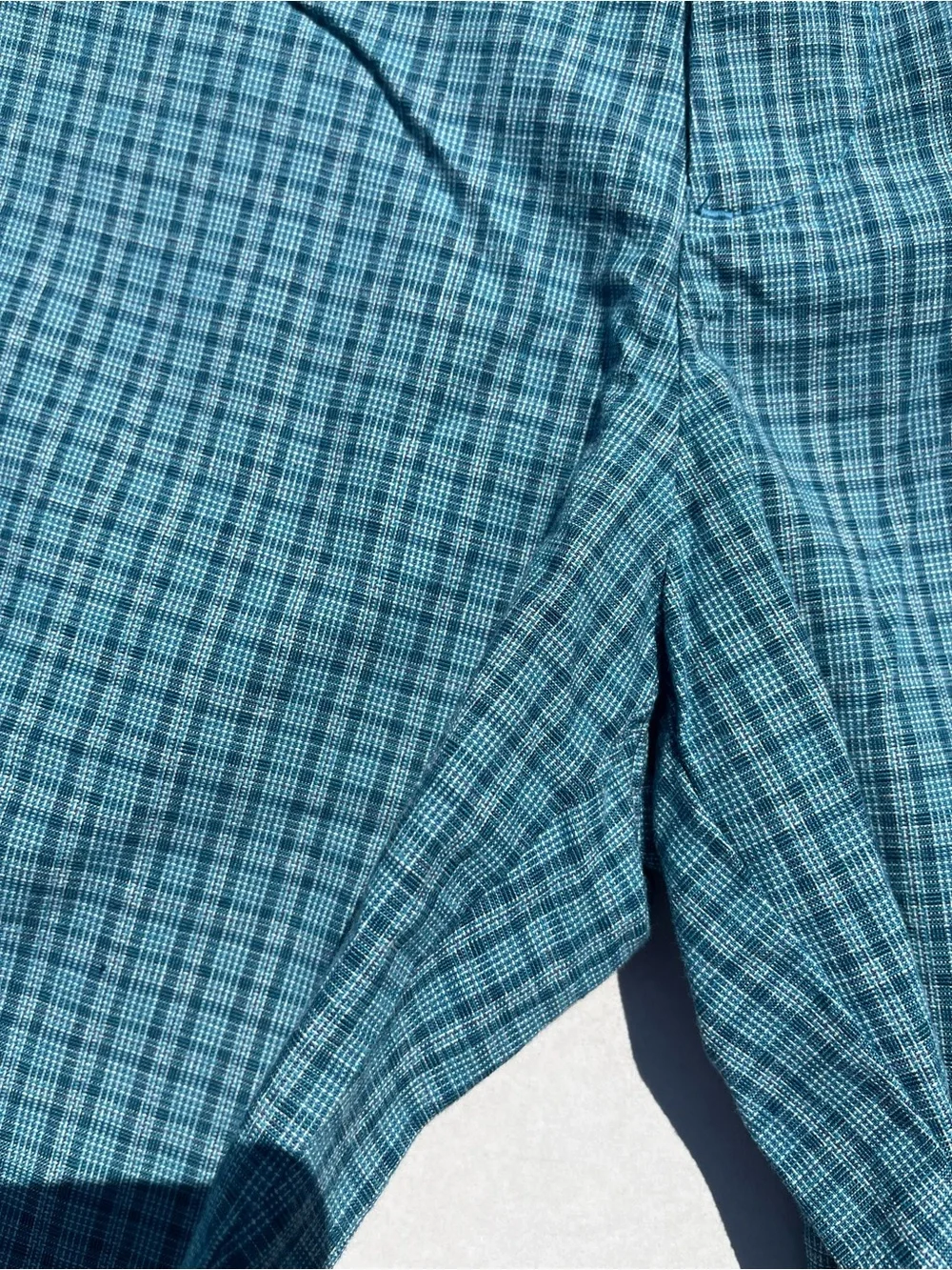 Lot of 2 Banana Republic Shorts Size 32 Slim Flat Front Chino Navy Teal Plaid